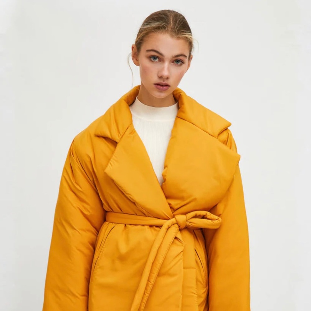 Compania Fantasica The Waist Puffy Coat in Mustard - NWT